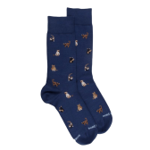 Chaussettes homme en coton à motif chats - Bleu Voilier | Doré Doré