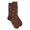 Chaussettes homme en coton à motif chats - Marron cacao | Doré Doré