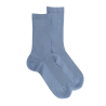 Chaussettes femme à côtes en fil d'Écosse - Bleu Antarctique | Doré Doré