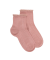 Socquettes enfant ajourées en fil d'Écosse avec bord-côte contrasté effet brillant - Rose Praline