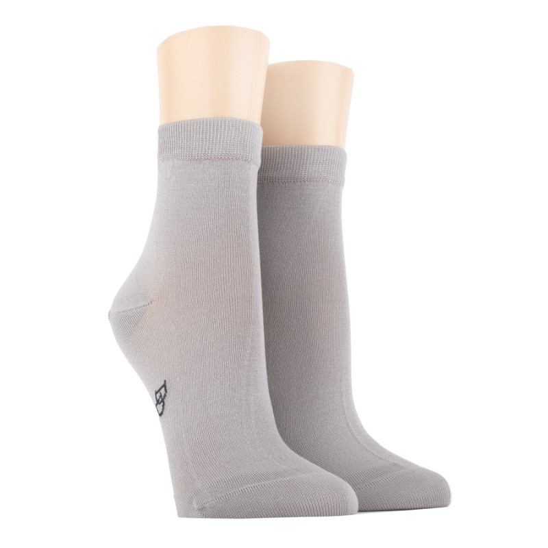 Socquettes femme fines en fil d'Écosse - Gris Métal | Doré Doré