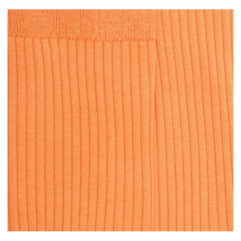 Chaussettes femme à côtes en fil d'Écosse - Orange agrume | Doré Doré
