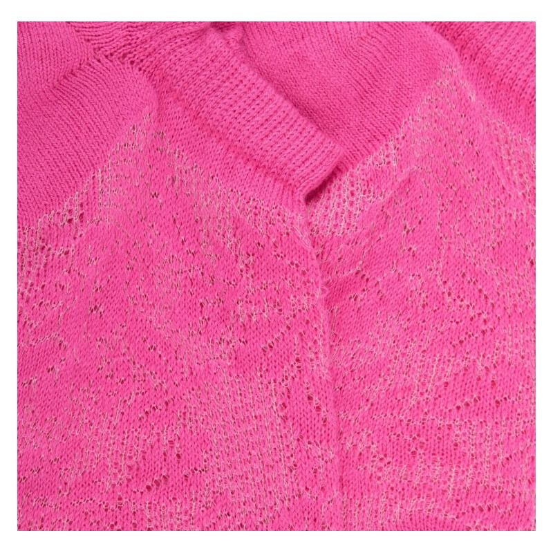 Socquettes femme ajourées en coton à motifs roses - Rose Flamboyant | Doré Doré