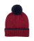 Bonnet à pompon en laine polaire - Rouge foncé et bleu