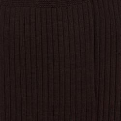 Chaussettes Homme côtelées en pur fil d'Ecosse - Marron | Doré Doré