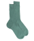 Chaussettes Homme côtelées en pur fil d'Ecosse - Vert menthe