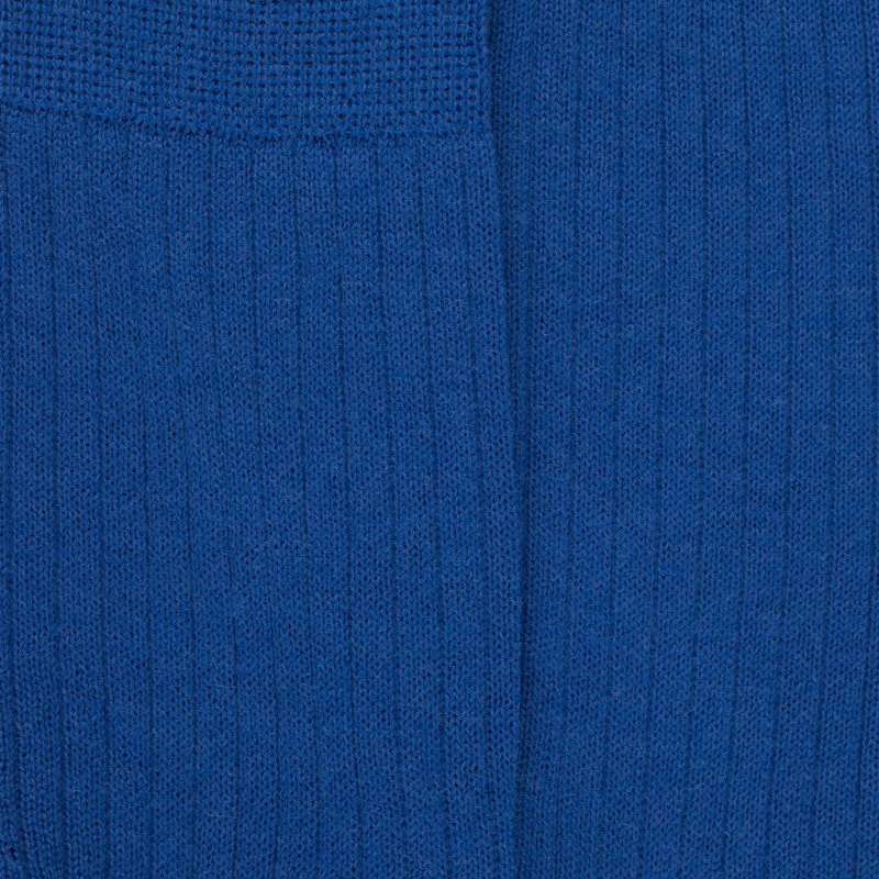 Chaussettes homme en laine mérinos côtelées - Bleu France | Doré Doré