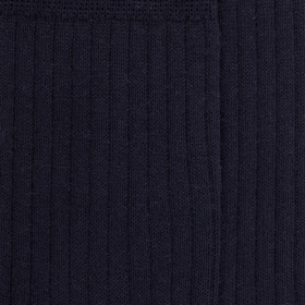Chaussettes homme en laine mérinos côtelées - Bleu marine foncé | Doré Doré