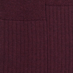 Chaussettes homme en laine mérinos côtelées - Aubergine | Doré Doré