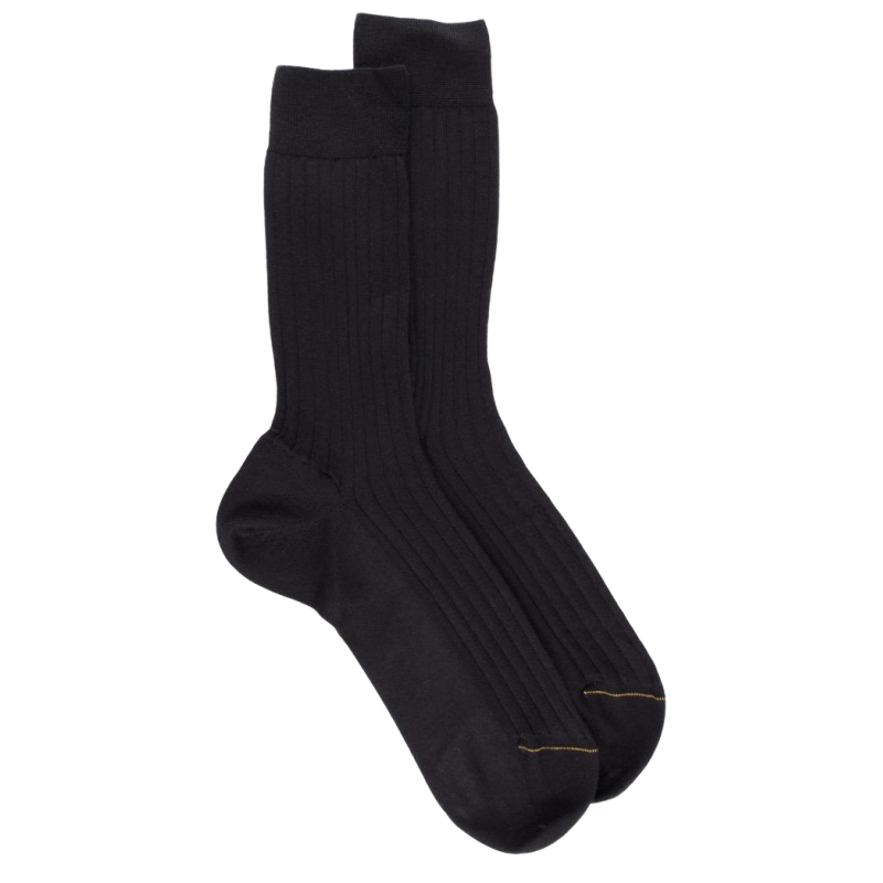 Chaussettes Homme luxe en cachemire et soie - Noir | Doré Doré