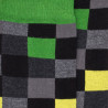 Chaussettes fantaisie échiquier en coton égyptien - Carreaux multicolores noir et vert | Doré Doré