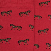 Chaussettes coton  à motifs chevaux - Brique | Doré Doré