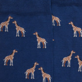 Chaussettes homme en coton à motifs girafes - Bleu Voilier | Doré Doré