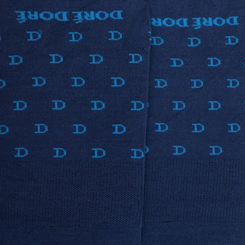 Chaussettes homme invisibles en fil d'Écosse à motifs "DD" - Bleu Voilier | Doré Doré