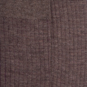 Chaussettes côtelé bicolores homme en laine et coton doux - Brun loutre & quetsche | Doré Doré