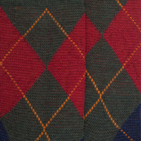 Chaussettes homme en laine mérinos à motif à losanges  - Vert thuya & bleu caban | Doré Doré