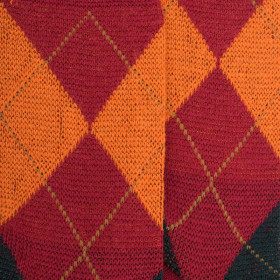 Chaussettes homme en laine mérinos à motif à losanges  - Rouge pommard & Fer | Doré Doré