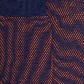 Chaussettes homme caviar en laine merinos - Bleu caban & Orange cognac | Doré Doré