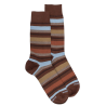 Chaussettes homme en coton avec motif rayure - Cacao & chocolat | Doré Doré