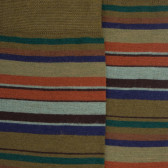 Chaussettes rayures fines multicolores en laine mérinos - Vert lichen & gris-vert fer | Doré Doré