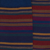 Chaussettes rayures fines multicolores en laine mérinos - Bleu | Doré Doré