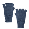 Gants sans doigt (mitaine) en laine et cachemire - Bleu corsaire