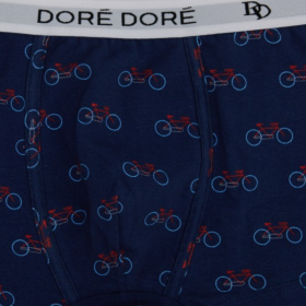 Boxer homme en coton fantaisie bicyclettes - Bleu Voilier & Bleu Drapeau | Doré Doré