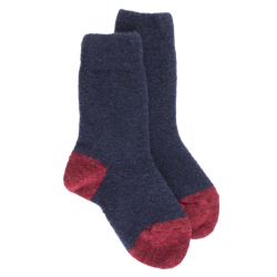 Chaussettes enfant laine polaire - Bleu et rouge | Doré Doré