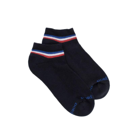 Socquettes sportifs en coton éponge pour femmes - Bleu marine foncé | Doré Doré