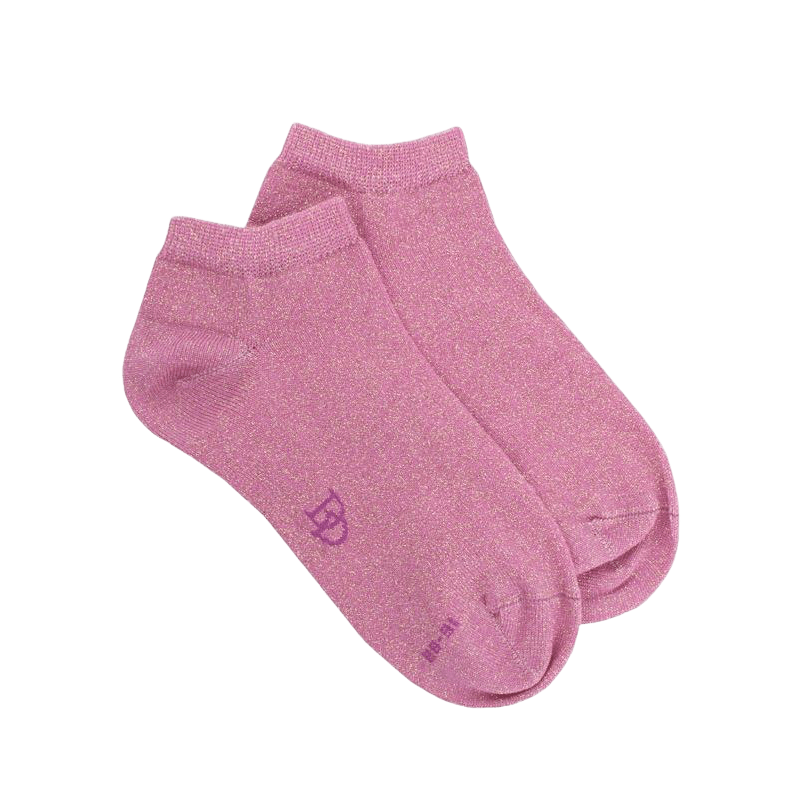 Socquettes enfant en coton et effet brillant lurex - Rose | Doré Doré
