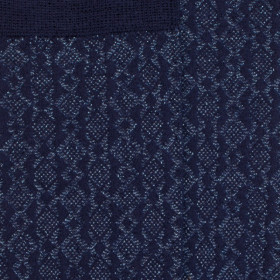 Chaussettes laine motif grec - Bleu marine | Doré Doré