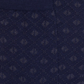 Chaussettes en laine avec losanges ajourés -Bleu | Doré Doré