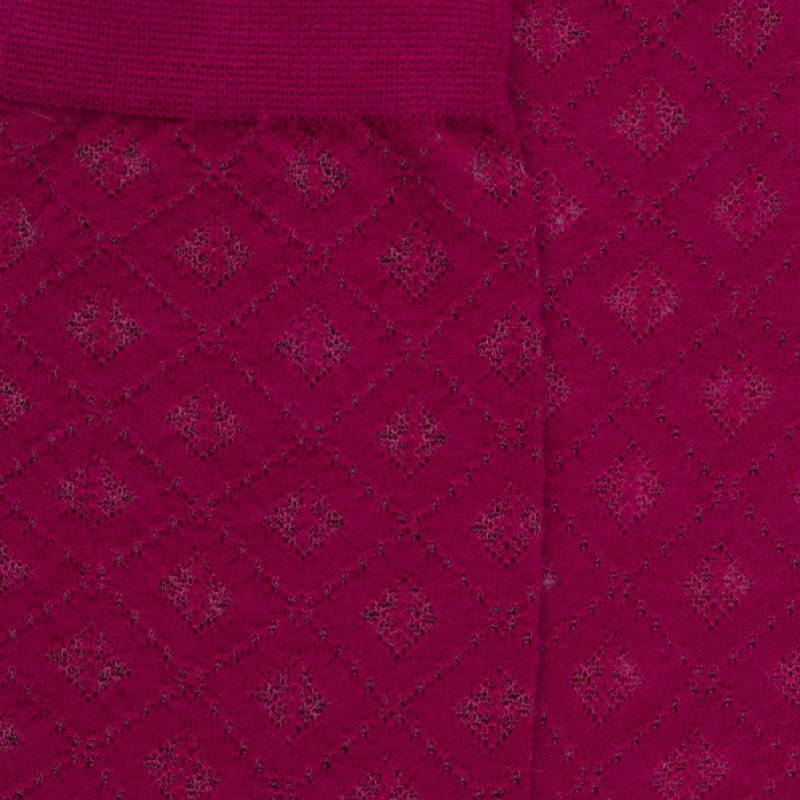Chaussettes en laine avec losanges ajourés -Litchi | Doré Doré