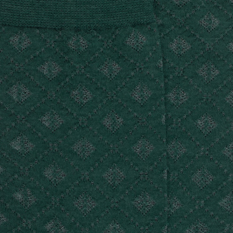 Chaussettes en laine avec losanges ajourés -Vert | Doré Doré