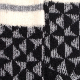 Chaussettes enfants en laine polaire motif géométrique - Noir | Doré Doré