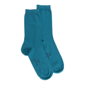 Chaussettes femme fines en coton égyptien - Bleu | Doré Doré
