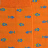 Chaussettes fantaisie homme en fil d'écosse motif poissons - Orange | Doré Doré