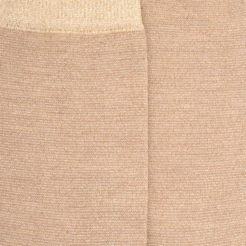 Chaussettes femme en laine à mini rayures effet brillant - Beige Sahara | Doré Doré