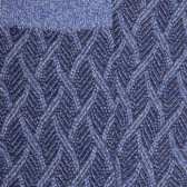 Chaussettes femme en coton et laine à motif entrelacés effet brillant - Bleu Croisette | Doré Doré
