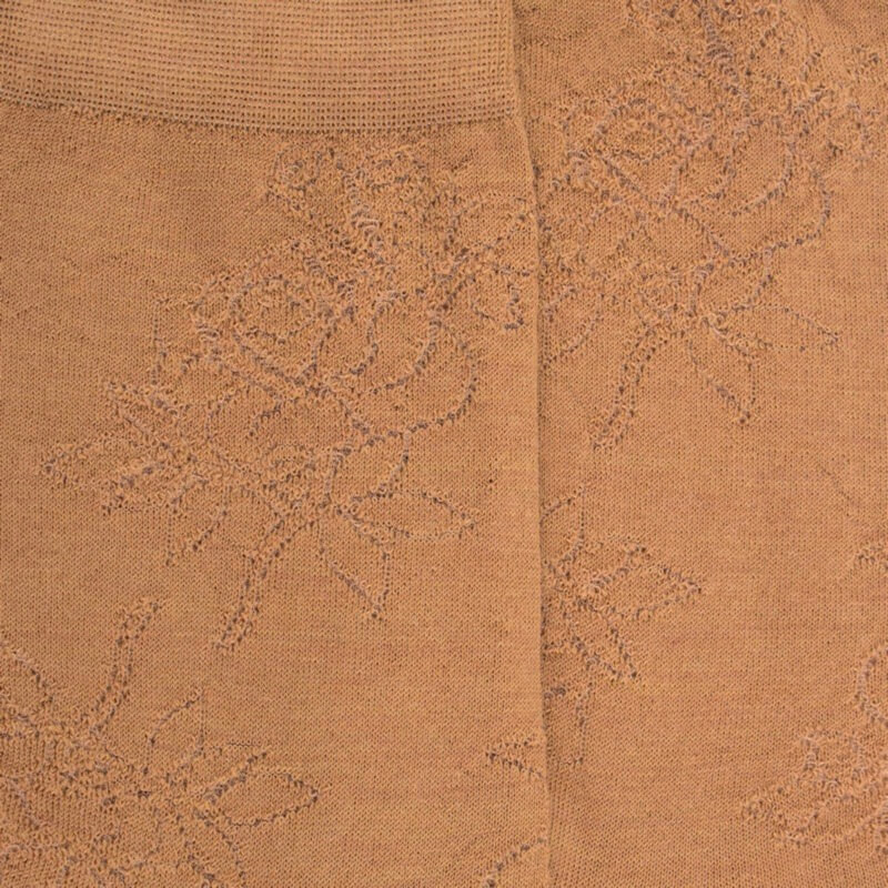 Chaussettes femme en laine avec transparence - Camel | Doré Doré