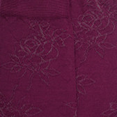 Chaussettes femme en laine avec transparence - Rouge sangria | Doré Doré
