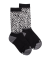 Chaussettes enfant en coton à motif zébré - Noir