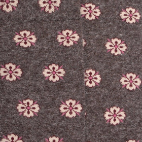 Chaussettes femme en angora à motifs fleurs - Brun fourmi | Doré Doré