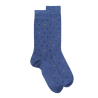 Chaussettes hommes en fil d'Ecosse avec petit motif D en deux couleurs - Bleu | Doré Doré