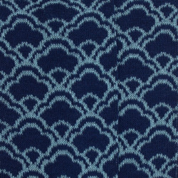 Chaussettes en coton pour femmes à motifs de fleurs japonaises sans bordure élastique - Bleu Voilier | Doré Doré