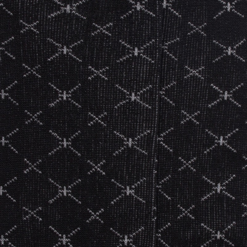 Chaussettes pour hommes en fil d'Ecosse à motifs géométriques sans tricot élastique - Noir | Doré Doré