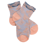 Socquettes fantaisie avec motifs papillon - Rose poudré et bleu | Doré Doré