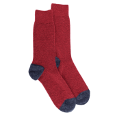 Chaussettes homme en laine polaire - Rouge Ponceau & bleu caban | Doré Doré