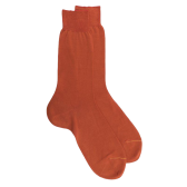 Chaussettes homme luxe en pur fil d'écosse extra fin - Rouge jouy | Doré Doré