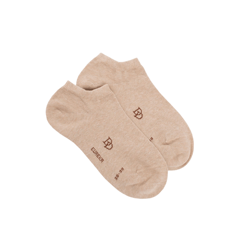 Socquettes femme en coton égyptien - Beige Sable